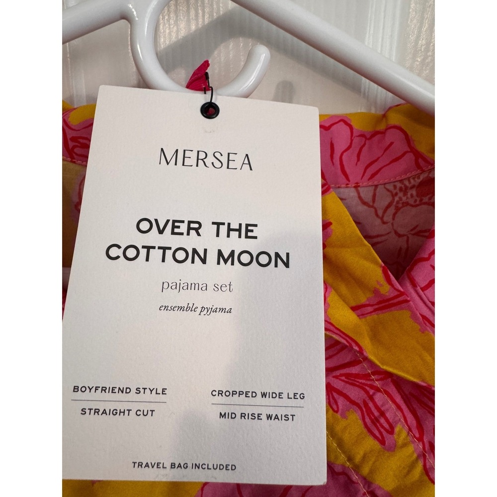 Mersea Over the Cotton Moon Block Poppy Pajama Set Travel Bag S NWT - Picture 9 of 10
